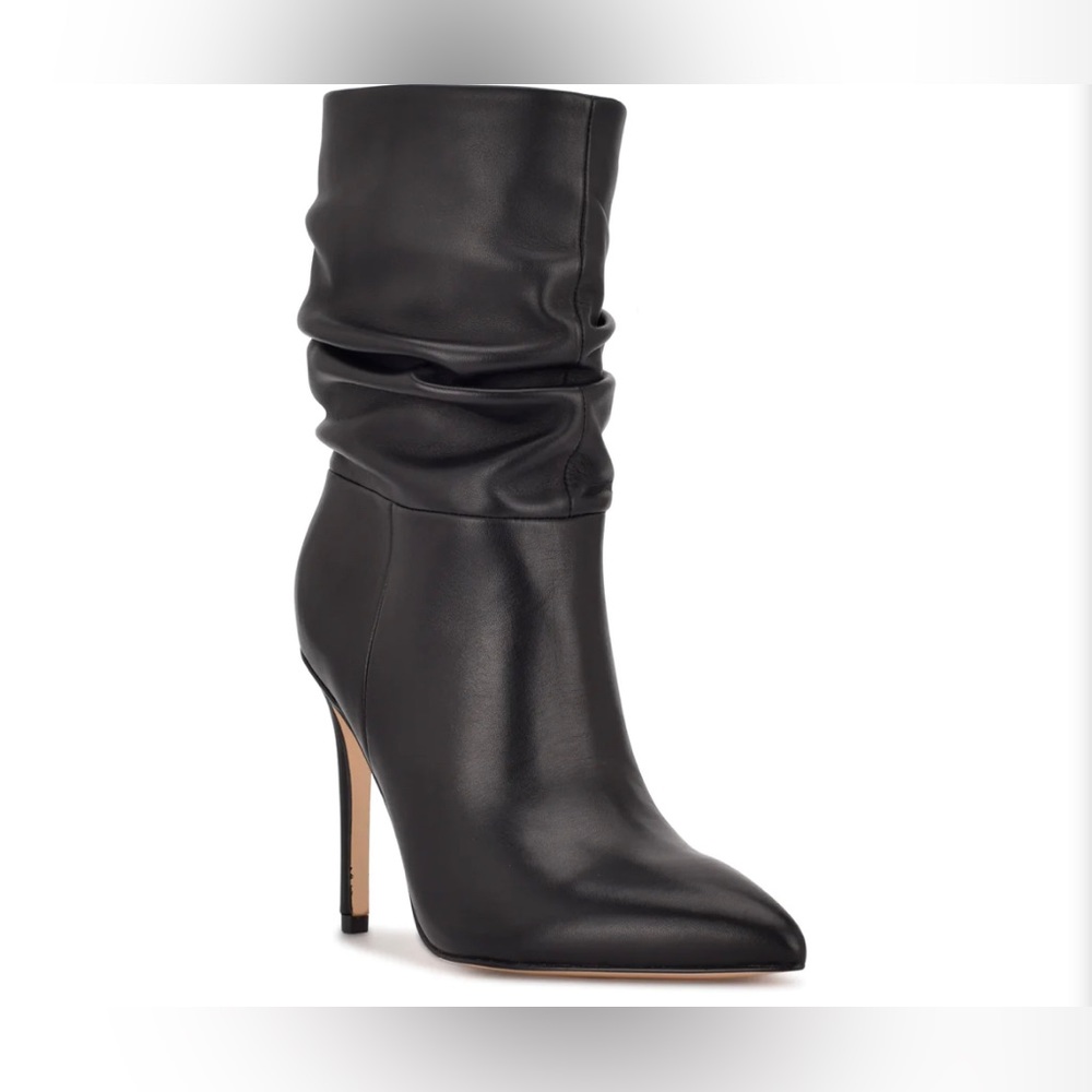 Nine West Jenn Leather Black Booties